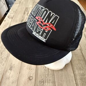Daytona Beach Black Trucker Hat MeshBack one size